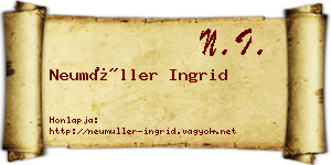 Neumüller Ingrid névjegykártya